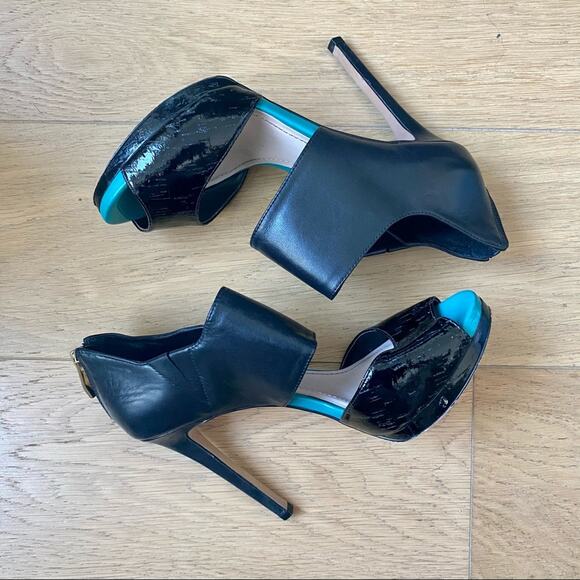 Vince Camuto Mixed Patent Leather Canaday D’Orsay Heels - Picture 1 of 4